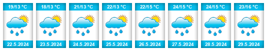 Weather outlook for the place Třebotov na WeatherSunshine.com